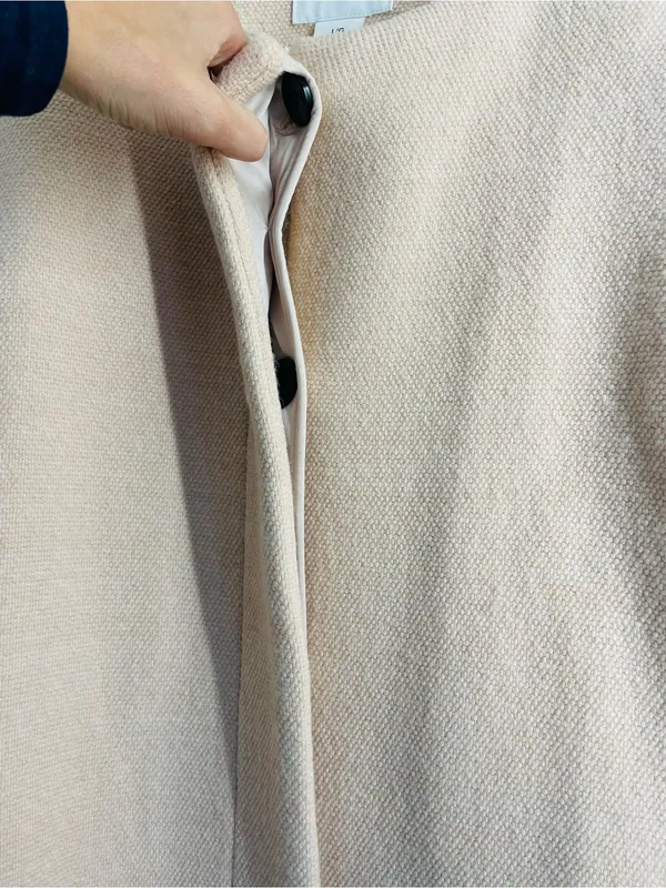 Club Monaco Blush Pink Wool Blend A Line Long Coat Bell Sleeve Large - Image 11