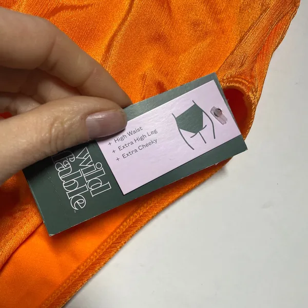 Wild Fable Bikini Bottoms Womens S Orange NWT High Waist‎ Cheeky Retro - Image 3