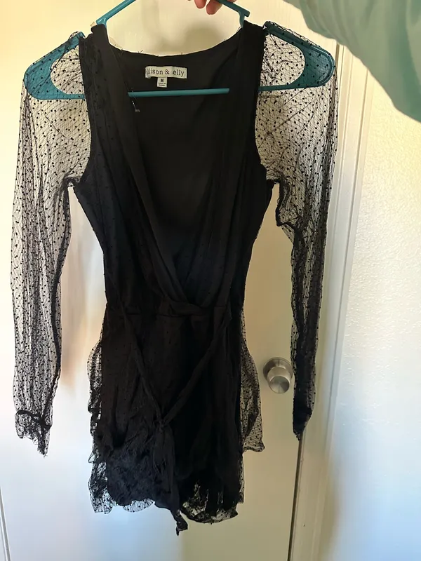 Long sleeve black romper Size M - Image 2