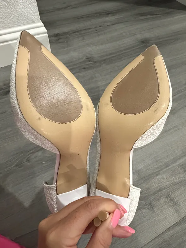 Elegant Annaili white/silver glitter pumps - Image 6
