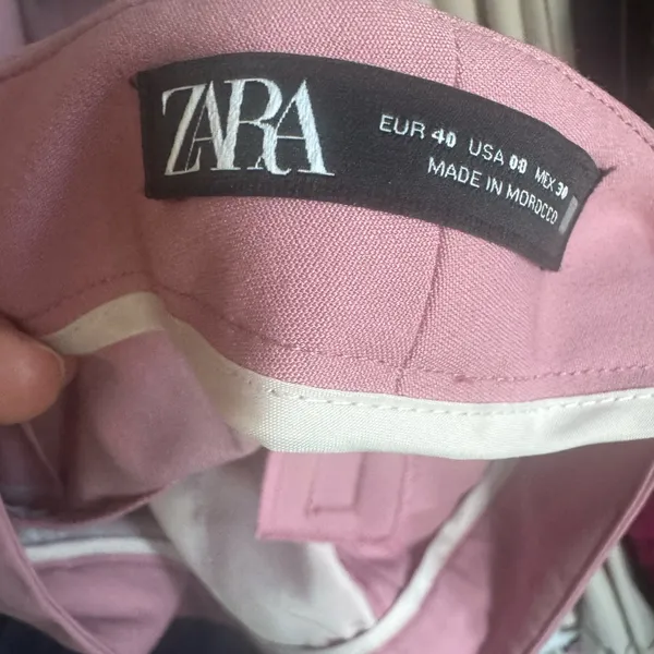 Zara Soft Pink Cropped Women's Pants - Image 5