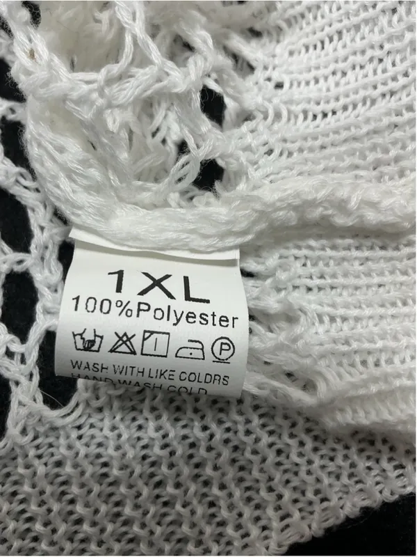 Womans Excellent Pullover Long Sleeve Knit Sweater 1XL White - Image 4