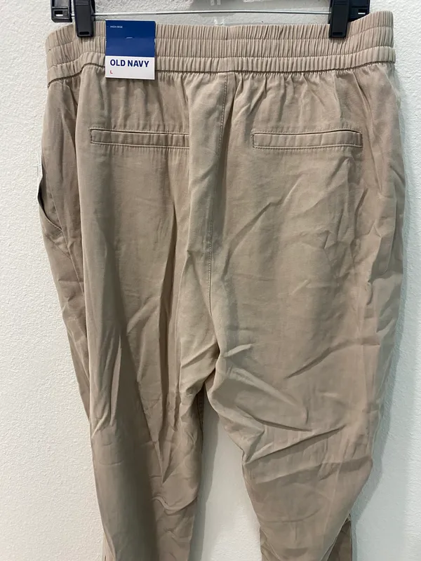 Nwt High-Waisted Twill Jogger Pants Size Large - Image 9