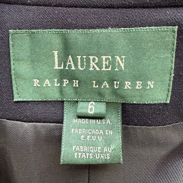 Ralph Lauren Vtg Navy Blazer Royal Crest Gold Button‎ Double Breast Wool Size 6 - Image 9