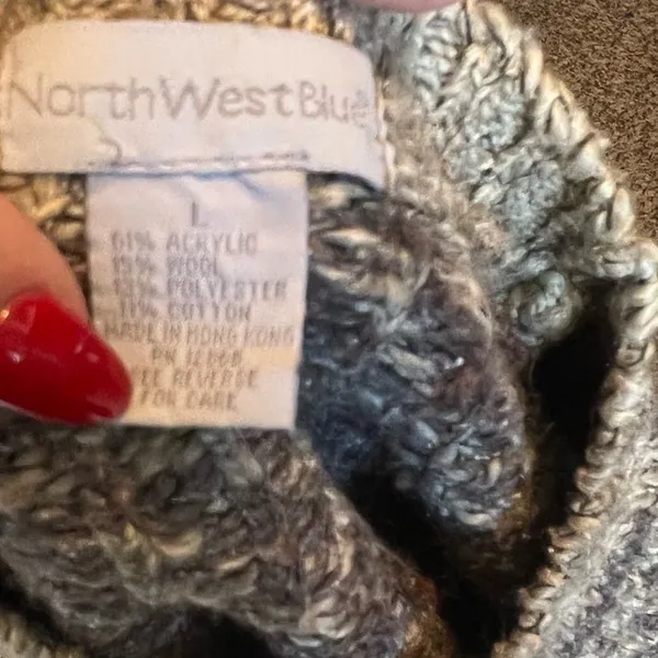 Vintage Northwest Blue‎ Wool Blend Sweater Tan Size L - Image 7