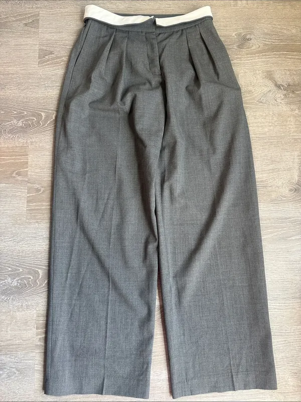 Aritzia Babaton Wool twill mid-rise pleated trousers with foldover waistband 6 - Image 2