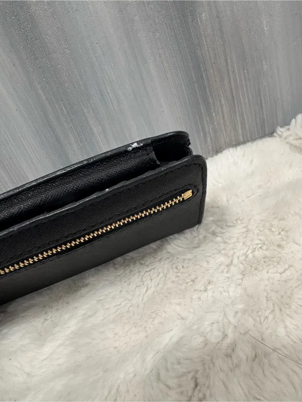 Michael Kors Black Saffiano Zip Wallet with Gold - Image 3