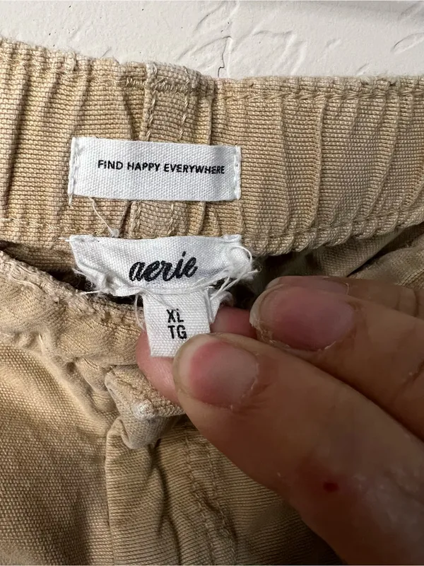 Aerie Wander Tan Utility Outdoor Cotton Casual Pocket Shorts Boho Safari - Image 4