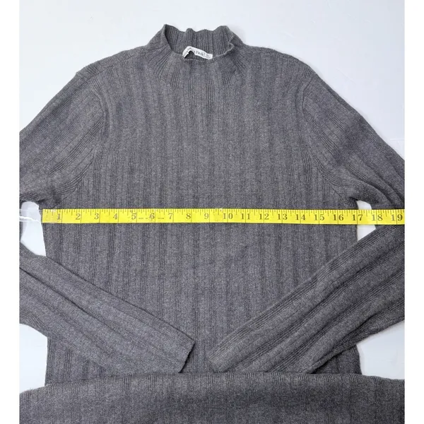 Abercrombie & Fitch Mock Neck Sweater Dress Charcoal Gray Size XL‎ Ribbed Y2K - Image 4