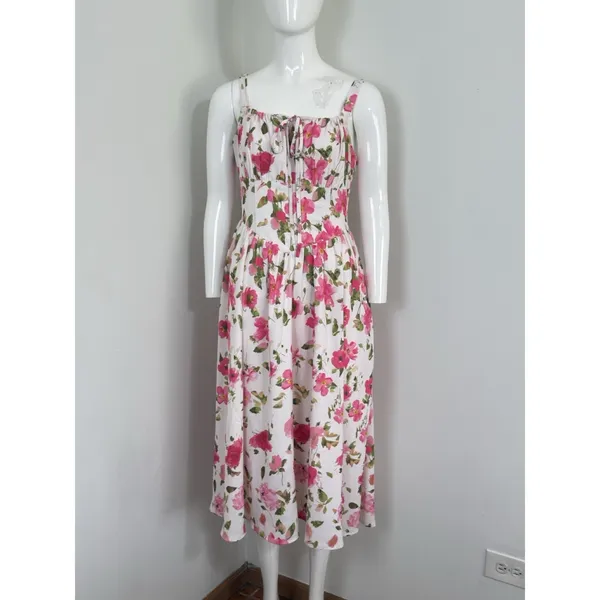 Scarlet Darkness Women Sundress Floral Printed Corset Ruched Bust Cami Flowy M - Image 2