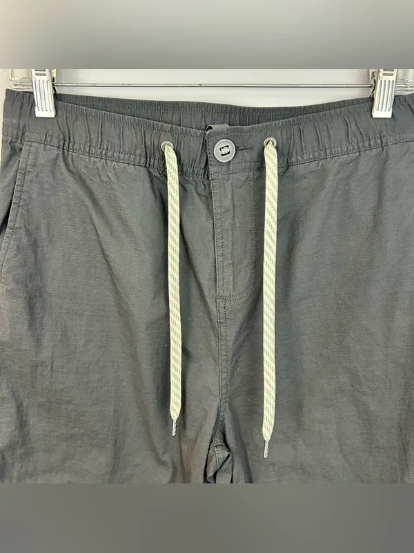 Vuori Gorpcore Ripstop Wide Leg Charcoal Grey Organic Cotton Pants Size Medium - Image 5
