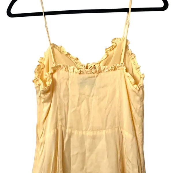 & OTHER‎ STORIES Ruffled Lace Up Midi Sundress Yellow Sz 4 - Image 5
