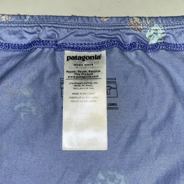 Patagonia XL Purple - Blue Floral Print Ruffle Flounce Hem Alpine Valley Skirt - Image 4