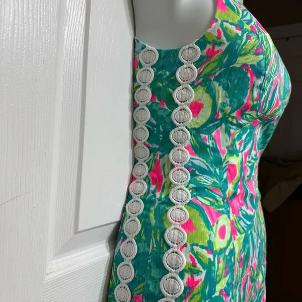 Lilly Pulitzer Mila Shift Dress Guac & Roll Avocado Green Pink 4 NWT Designer - Image 3