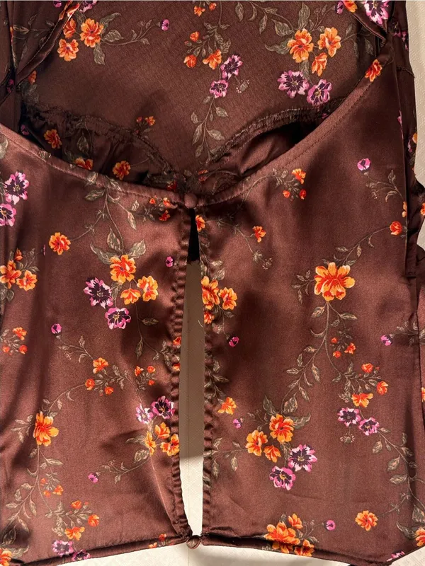 Free People Butterfly Babe Burgundy Floral Satin Lace-Trim Maxi Dress - Image 11