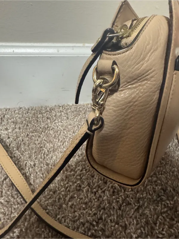 kate spade Tan Leather Crossbody with Black Zip Accents - Image 5