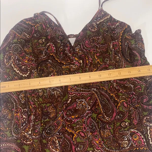 Newport News s‎ Vibrant Boho babydoll Paisley Y2k Spaghetti Strap Top size 16 - Image 2