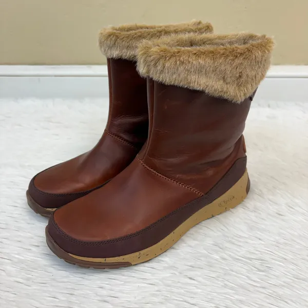 Chaco Women's Borealis Mid Waterproof Leather Boots Spice Brown Size 8 - Image 4
