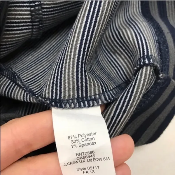 Madewell Ridgestripe Striped Stretch Knit Blue Grey Pencil Skirt S - Image 7