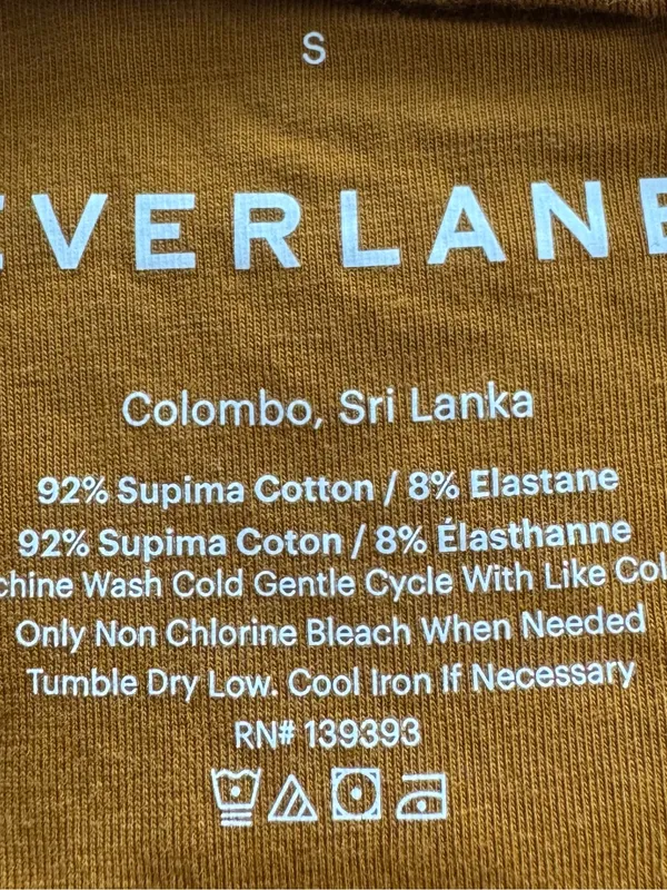 Everlane mustard tapenade Short Sleeve crewneck bodysuit, size S Supima cotton - Image 5