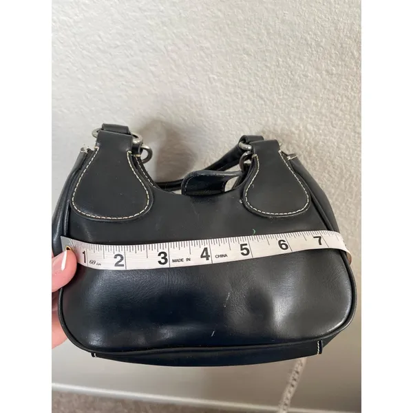 Nine West Black Faux Leather y2k small shoulder Handbag - Image 8