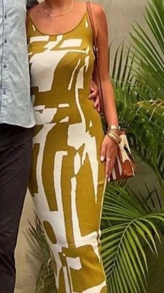 Print Maxi Dress White - Image 7