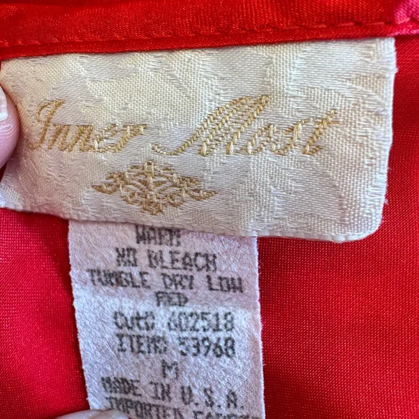 Vintage‎ Inner Most Medium 90s Red lace Satin Chemise Negligee Nightgown sexy - Image 4