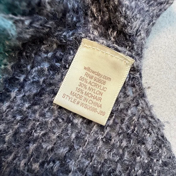 Willow & Clay Womens Striped Open Knit Mohair Blend Sweater Twee Whimsical Small - Image 6