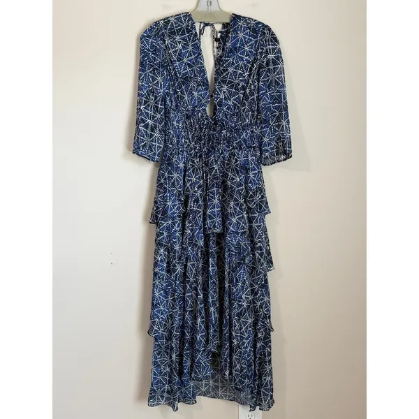 Maje‎ Maxi Ruffle Dress Womens Med Tiered High Low size 38 - Image 3