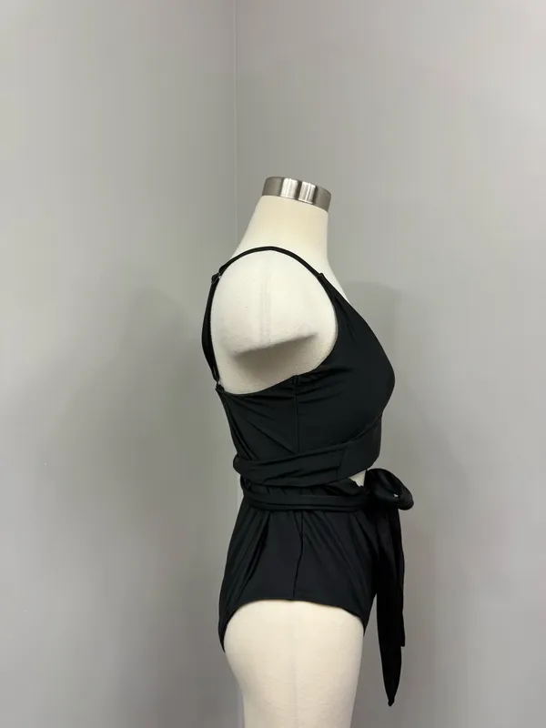 Aerie Black Wrap One Piece Swimsuit - Image 5
