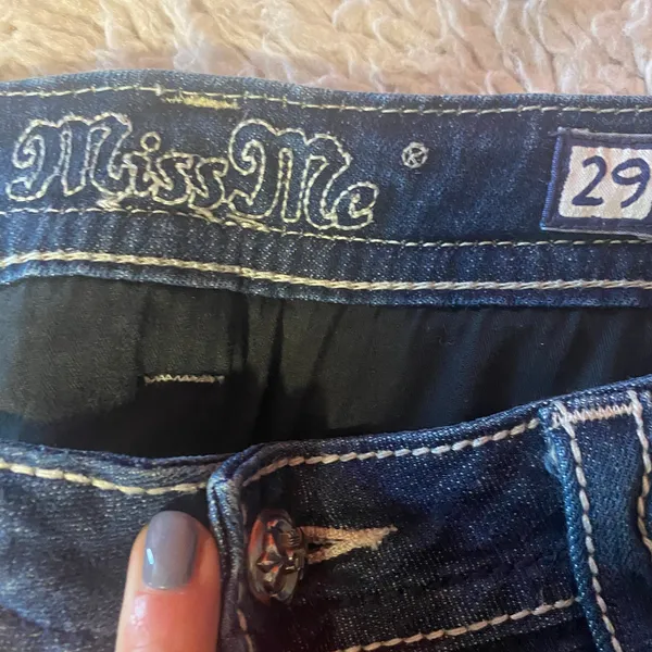 Miss Me Blue Easy Boot Distressed Embellished Classic Denim Jeans Women Sz 29 - Image 15