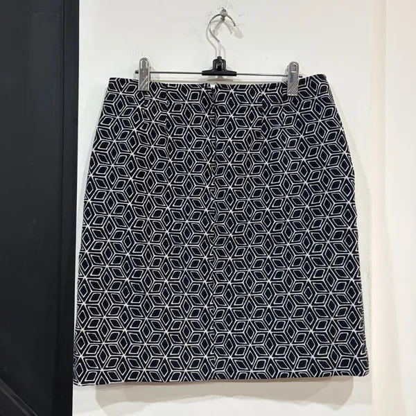 Talbots Black White Geometric Pencil Skirt Size 6 Pockets Career Office - Image 5