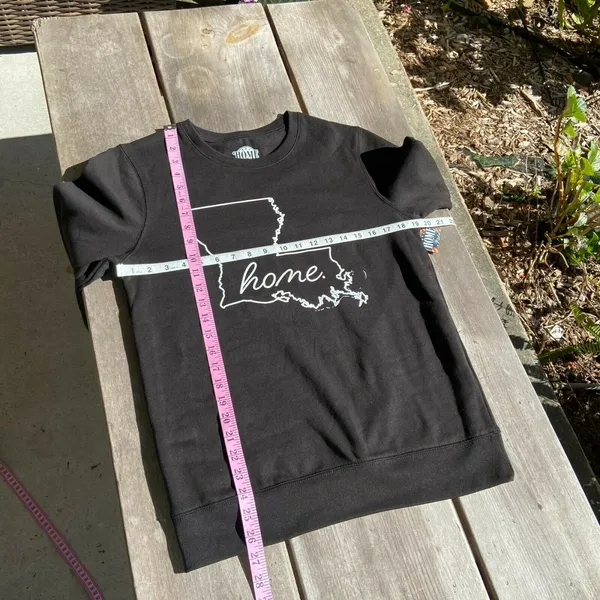 Home Free Womens Sweatshirt Size Small 4 6 Louisiana Outline Black Fleece‎ NEW - Image 6
