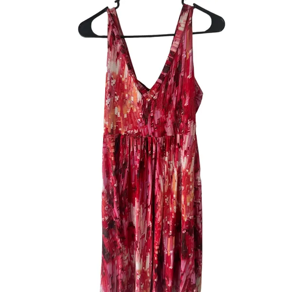 Anni Kuan Y2k Designer Women's Size Small Red Pink Abstract‎ Mini Dress - Image 8