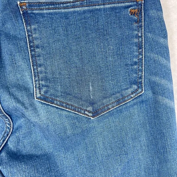 Madewell Womens Cali Demi Boot Jeans Distressed Raw Hem Button Fly Size 26 - Image 10