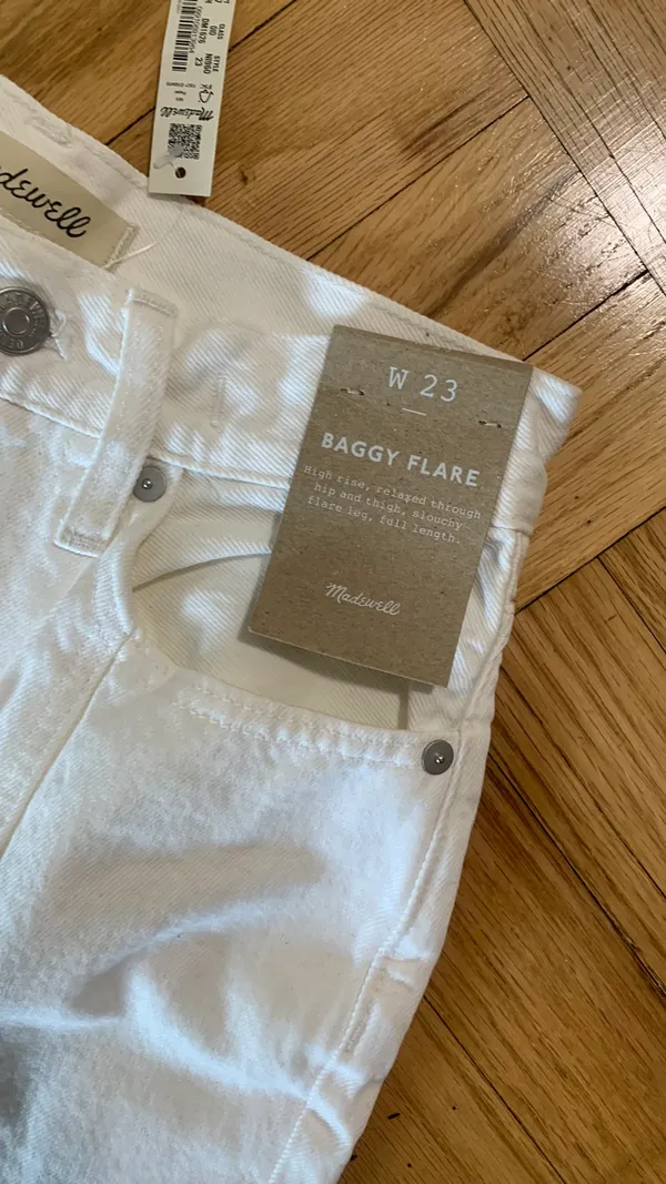 Madewell Jeans Baggy Flare White - Image 2