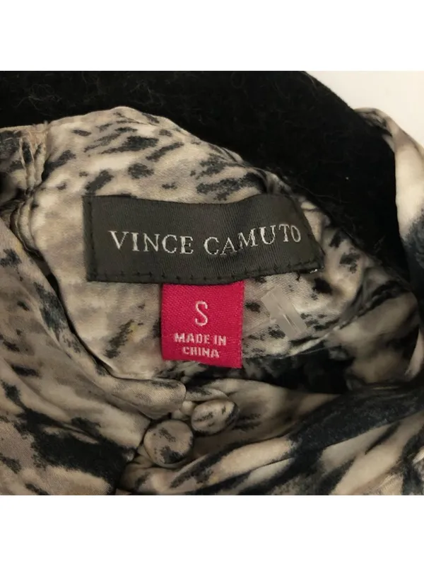 Vince Camuto Sleeveless Tie-Neck High Neck Blouse Animal Print Small - Image 4