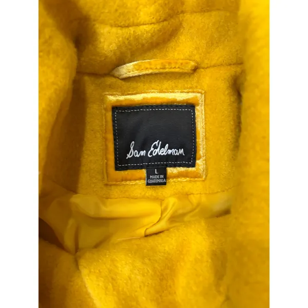 Sam Edelman Wool Blend Coat Large Mustard Yellow Winter Dressy - Image 5