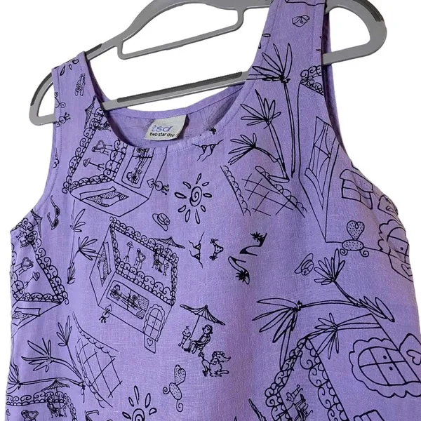 Two Star Dog Womens Purple Patchwork Fair‎ Trade Tunic Tank Top Shirt Size XS - Image 3