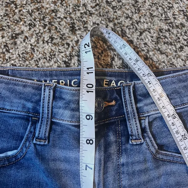 American Eagle Super High-Rise Jeggings‎ Size 4 Long Blue Wash Denim Jeans - Image 6