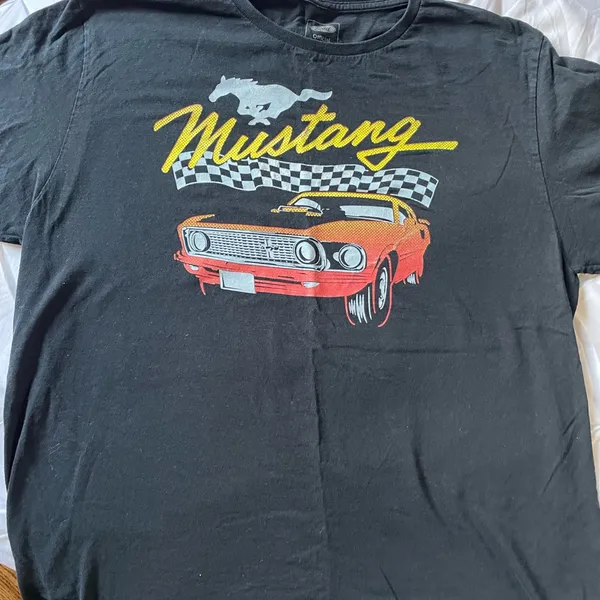 Ford Black Mustang Graphic Tee Size L - Image 2