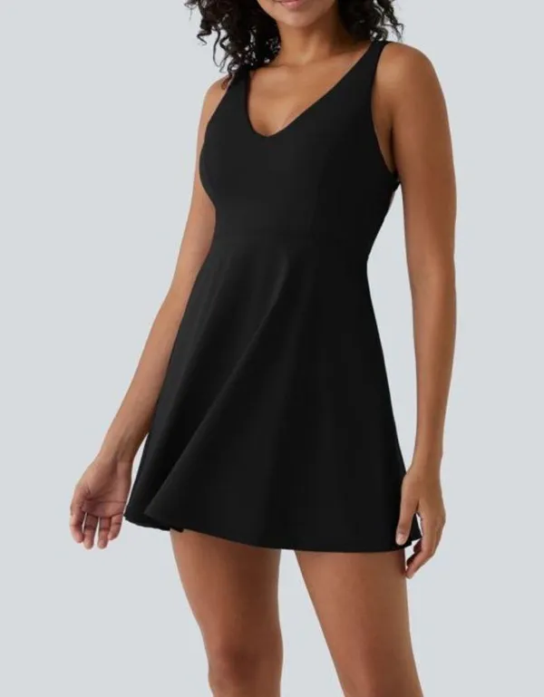 Halara Crisscross Backless Flare Mini Slip Dance Active Dress S NWT - Image 7