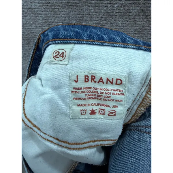 J Brand Women Jeans 24 Blue Vida Distressed Straight Leg Raw Hem 1257U353 - Image 5