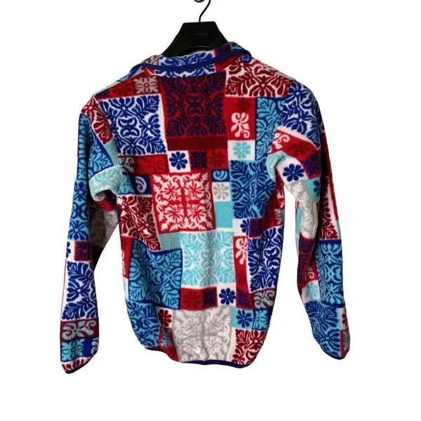 Patagonia Synchilla Makai totally red patchwork sweatshirt fleece XXS 25455 - Image 2