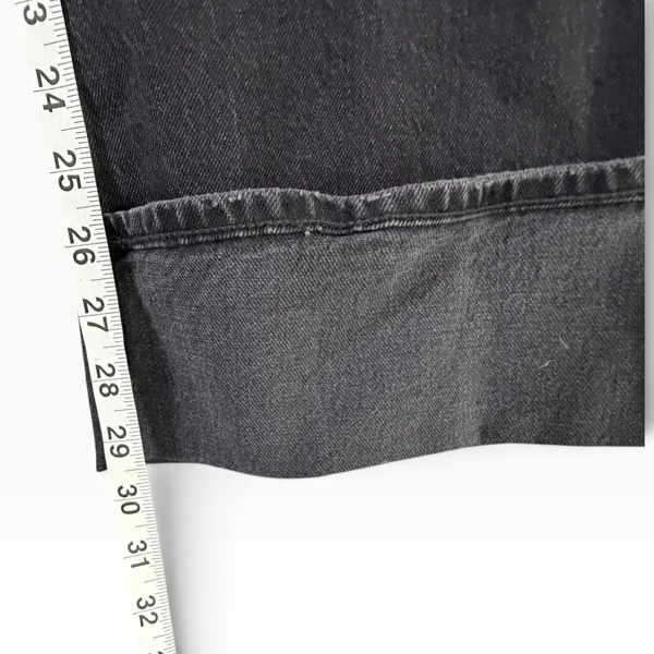 American Eagle High Waisted Cuffed Stovepipe Jean Womens 8 Black Classic Denim - Image 12