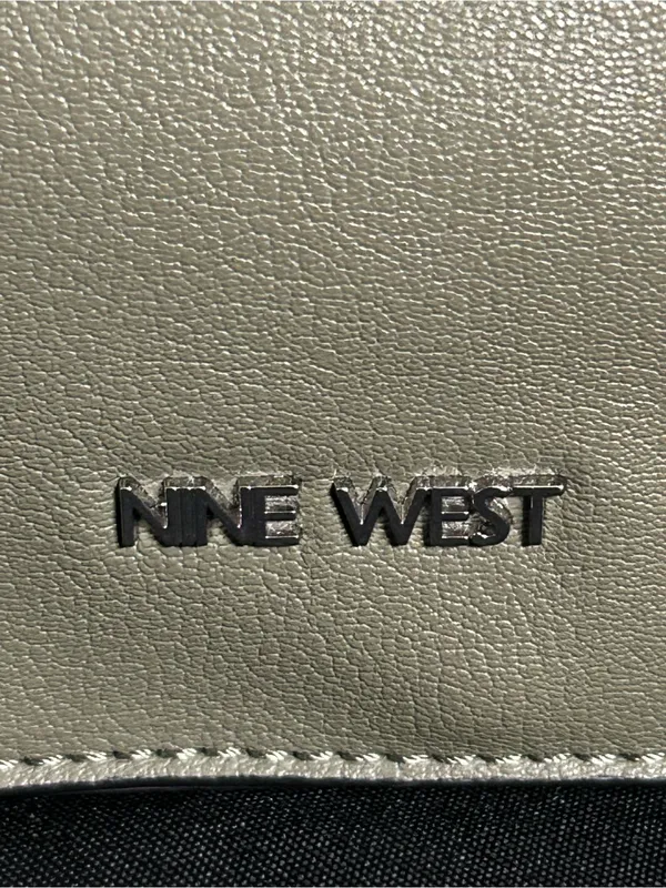 Nine West Olive Green Leather Multi-Pocket Satchel Shoulder Bag Handbag Purse - Image 5