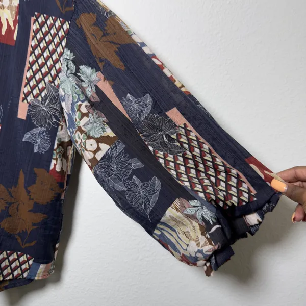 Fate Anthropologie‎ Women Cotton Boho Top Small Patchwork Western Prairie - Image 3