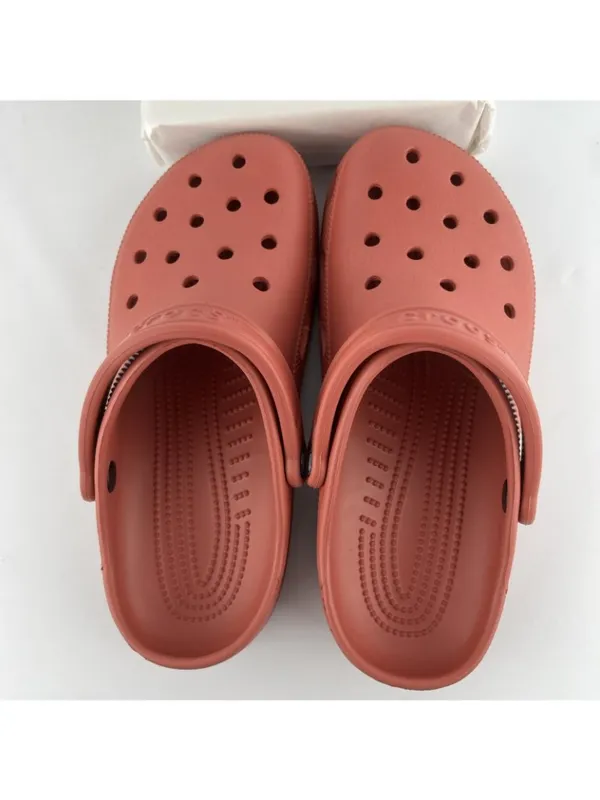 Crocs Classic Clogs Womens 10 Dark Coral Salmon Pink Slip On Comfort Shoes - Image 7