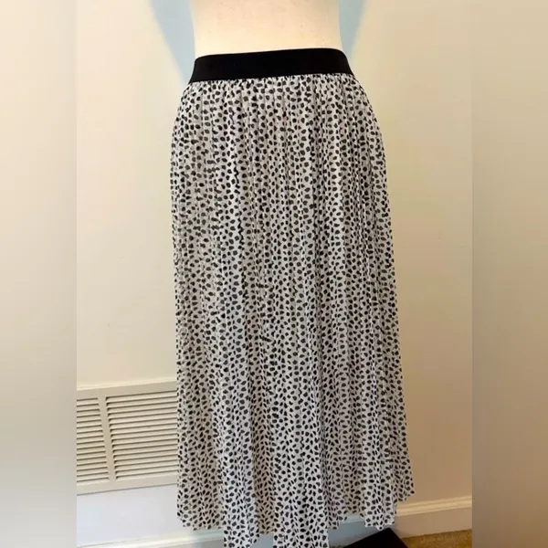Rachel Zoe Black and White leopard print Skirt sz L - Image 11
