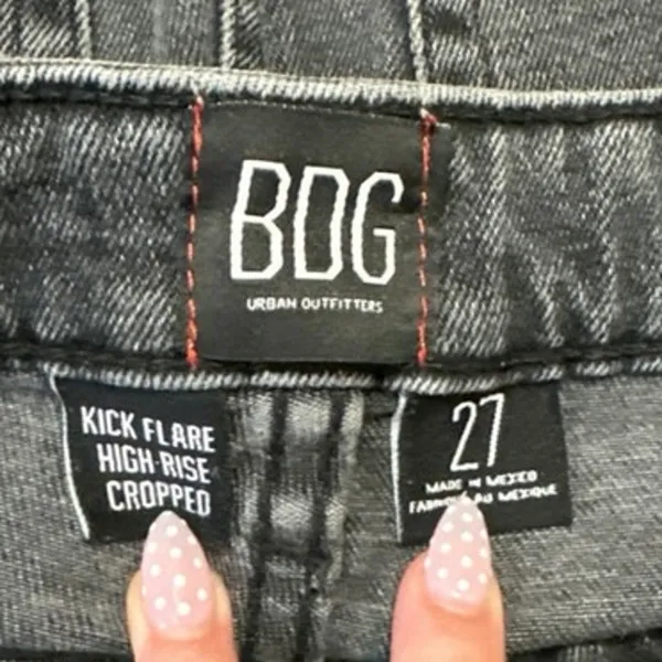 Urban Outfitters BDG Kick Flare Black High Rise Cropped Bootcut Denim Jeans 27 - Image 4